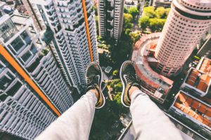 View from sitting on top of a skyscraper