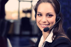 Call center operator at work